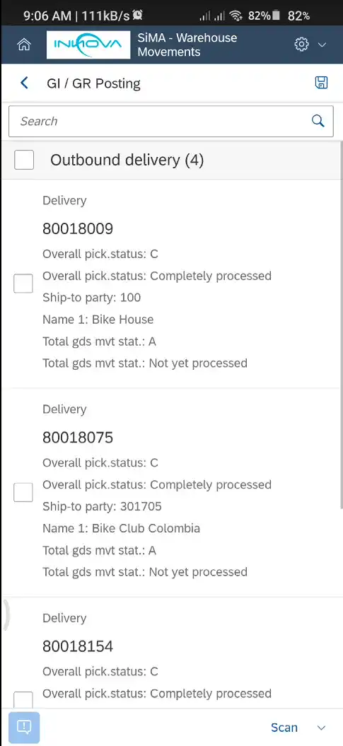 2.5.2 GI Deliveries List