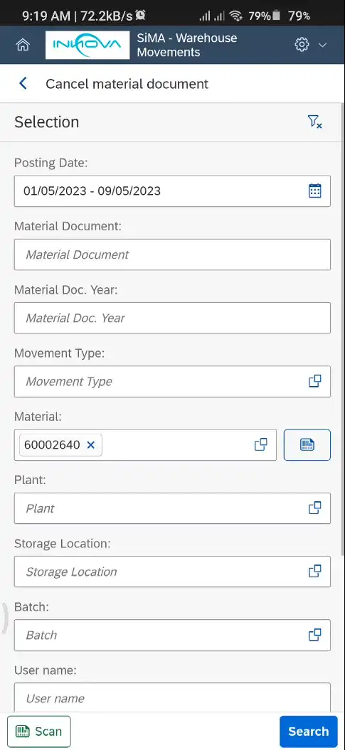 2.7.1 Cancel Material Document